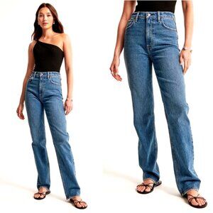 NEW! Abercrombie & Fitch Curve Love The 90s Straight Ultra High Rise SZ 28/6